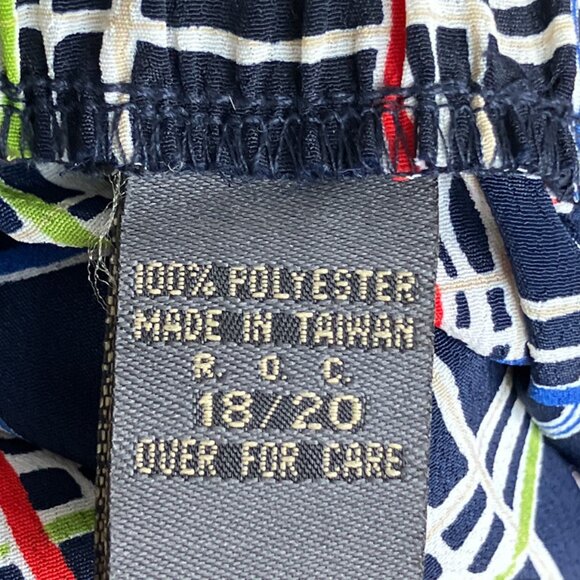 Vintage Lane Bryant Designs 18/20 Navy Green Red Geometric Plaid Wrap Maxi Skirt - Picture 4 of 4